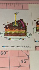 Vintage Scratch N Sniff Stickers Scholastic Chocolate Cake READ