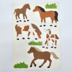 Sandylion Vintage Horse Stickers Fuzzy Flocked Sticker Sheet Canada Rare