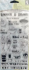 New Inkadinkado clear Rubber Stamp GIRLFRIENDS SET funny friends free USA ship
