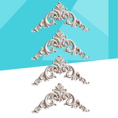 4 PCS Wood Onlay Wall Appliques Onlays Furniture Cabinet Stickers