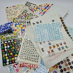 Lot Stickers Numbers Letter w/holder