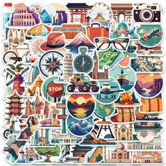 50/100PCS Mix World Famous Buildings Travel City Stickers Landmark Landscape Dec