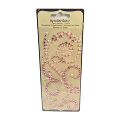 Recollections Pink Swirl Rhinestone Pearl Sticker Signature Special 1 Count New