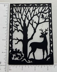 Christmas Die Cuts * Forest Deer Scene * Set of Six * Black or White Cardstock