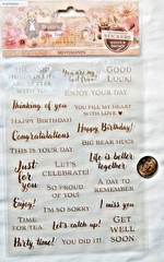 sentiments transparent stickers brown white hugs happy birthday thinking of you