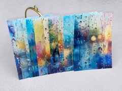 Rain drops PET Stickers Pack ｜glass rain drops themed PET Stickers TZB-M