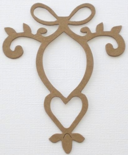 {5} DECORATIVE ACCENT – Style 2 – Flourish Heart Chipboard Die Cuts – 3.5 x 4.5