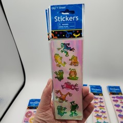 Lot of 55 Individually Wrapped Sheets Assorted Iridescent Colorful Stickers OTC