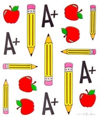 17 School Themed Apple Pencil Scrapbook Craft Stickers