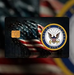 USN NAVY UNITED STATES FLAG CREDIT DEBIT CARD SKIN COVER STICKER 1PC