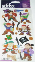 PIRATES PIRATE Treasure Map Sword Skull Crossbones Jolly Roger Sticko Stickers