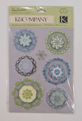 Poppy Seed Acetate Flowers Grand Adhesions Scrapbook Stickers By K&Company RARE