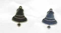 GOLD & SILVER BELL SCRAPBOOKING DECORATIVE BRADS EYELET OUTLET 8 PCS