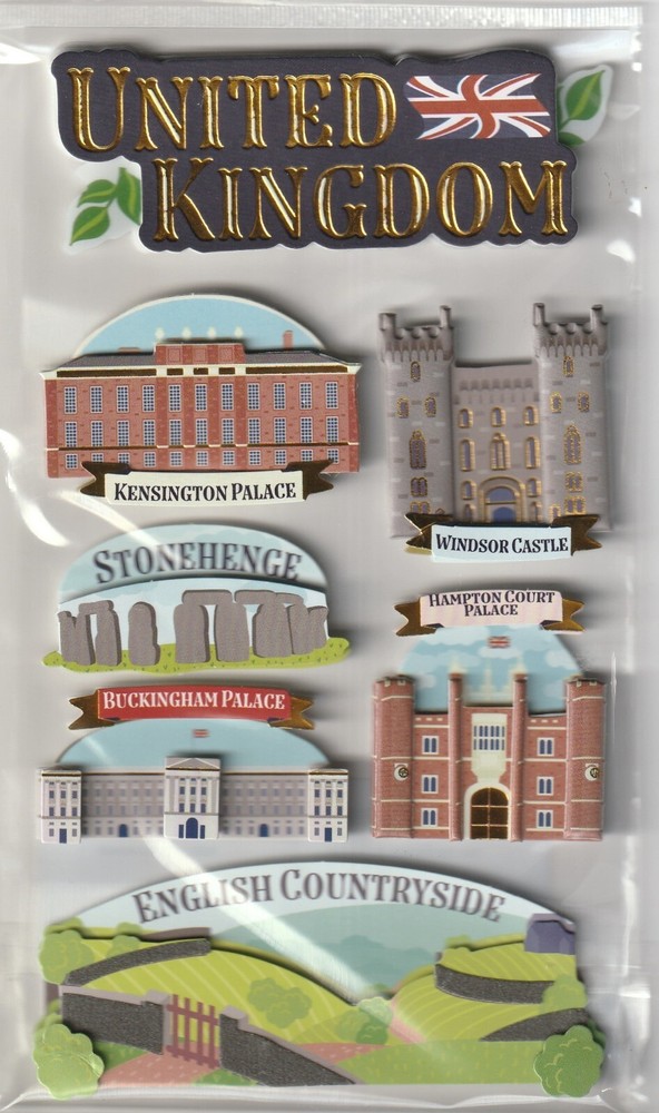 Generic United Kingdom London Brittan 3-D stickers $4.99 retail FREE shipping!