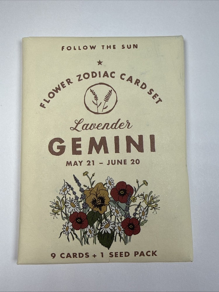 Flower Zodiac Card Set – Gemini (May 21-June 20) Cards&Seed Pack Astrology Gift