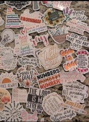 Inspirational Jesus Christian Stickers – 50Pcs Bible Verse Phrase Multicolor