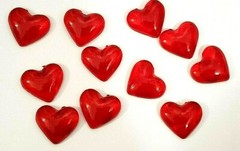 VALENTINE CRAFTS 1″ Red Plastic Heart Stickers – 20 pcs