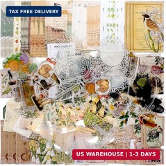 Teniinet 260 PCS Vintage Scrapbooking Supplies Aesthetic Journaling Kit,Large Co