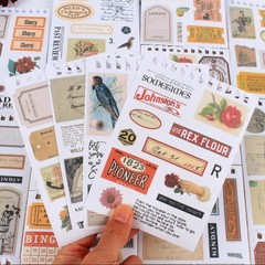 532PCS Vintage Stickers for Scrapbooking, 50 Sheets Precut Washi Stickers Book f
