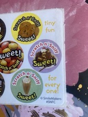 SmileMakers Mini Dots Scratch N Sniff Chocolate Scent Sticker Mod 2.5” Inches
