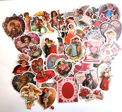 Vintage Victorian Valentine’s Day Stickers Cherubs Hearts 40 pc Scrapbooking NEW