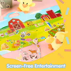 Farm Animals Reusable Sticker Book for Toddlers, 3D Sticker Book for Kids 3 4 5,