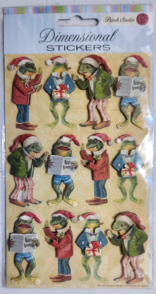 Vintage Punch Studios Dimensional Frog Stickers