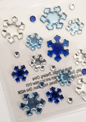 Christmas Craft SNOWFLAKES Rhinestone Stickers – 19 pcs