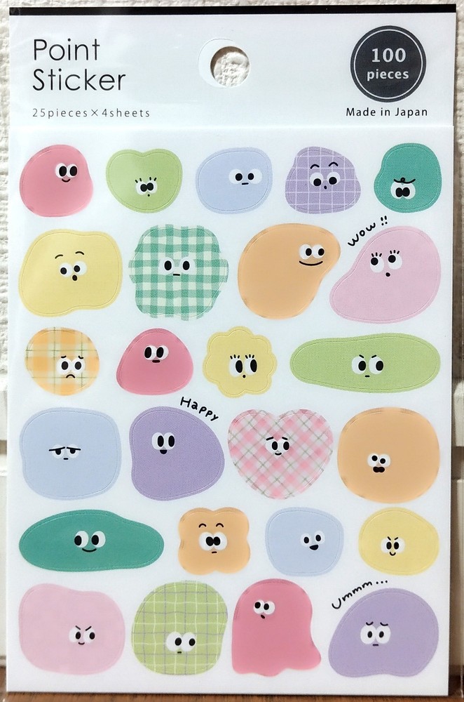 LAST GAIA Kawaii Funny Face Design Point Sticker 100 Kids Gift 2025 MADE JAPAN