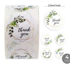 40 THANK YOU STICKER FLORAL ENVELOPE SEAL LABEL STICKERS 1″ FREE SHIPPING