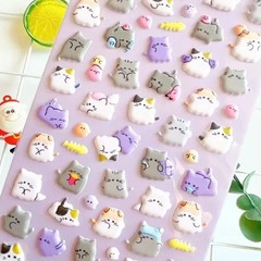 4-Pack Fun 3D Animal EVA Bubble Stickers – Cute Cartoon Embellishments for DIY P