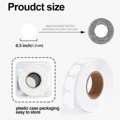 1000 PCS White round Stickers, 0.5 Inch Small Circle Dot Stickers Blank Sticky