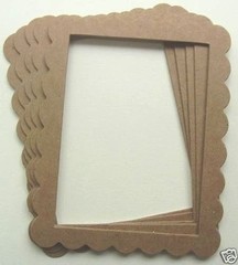 {6} SCALLOP FRAME – Bare Picture Frames Chipboard Die Cuts – 3 3/4″ x 4 3/4″