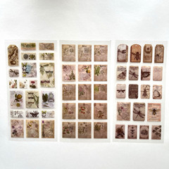 Vintage Style Botanical Insect Stickers 3 Sheets Scrapbooking Journaling Collage