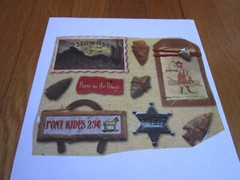 Stickers Wild West Western Arrowheads USED partial sheet Amy Gatewood Sheriff