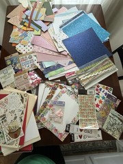 Huge Lot of Scrapbooking Art Supplies Mixed Lot Stickers Tools Paper & More