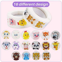 1000 Cute Animal Stickers for Kids, Teachers, Classroom Party – 1″ Diameter, 16