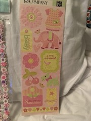 Baby Girl Scrapbook Sticker Lot K&Company Jolee’s Stickopotamus Embellishments