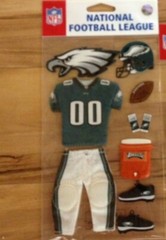 PHILADELPHIA EAGLES Football NFL Uniform 3D Sticker Set Scrapbooking Card Making