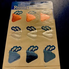 Vintage 80s Stickers Hallmark Razzle Dazzle Hershey Kisses Foil Sealed 4 Sheets