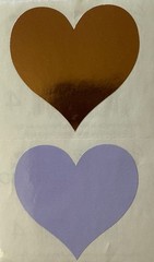 ROSE GOLD HEART Metallic Stickers(2pc)Mrs.Grossman’s •Valentine’s•Card Making•