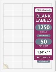 1250 White Rectangle Labels 1.5×1 inch for Laser Inkjet Printer Shipping Mail