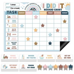 Magnetic Reward Chart for Kids at Home Boho Rainbow I Did It Motivate Behavio…