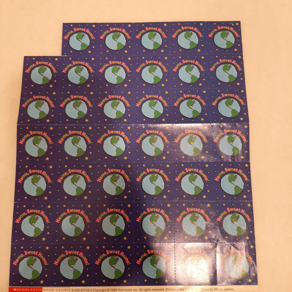 Vintage Rare 1999 Scholastic Book Club Stamp Stickers 41 Stickers World READ