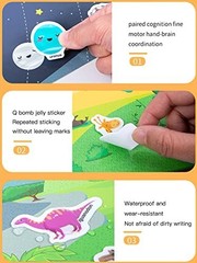 6 Pack Reusable Sticker Activity Books for Toddlers 1-4 Years, Travel Toys, Anim
