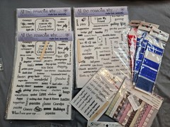 Large Lot of Scarpbooking Supplies Stickers Rub On Words Decorations Stencils