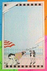 Vintage Cows Stationary Note Paper & Sandylion Happy Cows Sticker Sheets