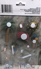 Stickers-1 Sheet Of 12 Pieces(Summer/Travel/Sunshine/Ice Cream/Birds)SHIPN 24HRS