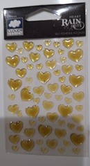 Cloud9 Designs of 65 Gold Heart Rain Drops-Self Adhesive Accents