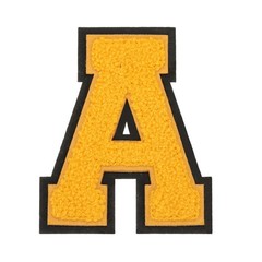 4″ Chenille Letter Patches,Yellow Chenille Initial A-Z Patches (Letter A)